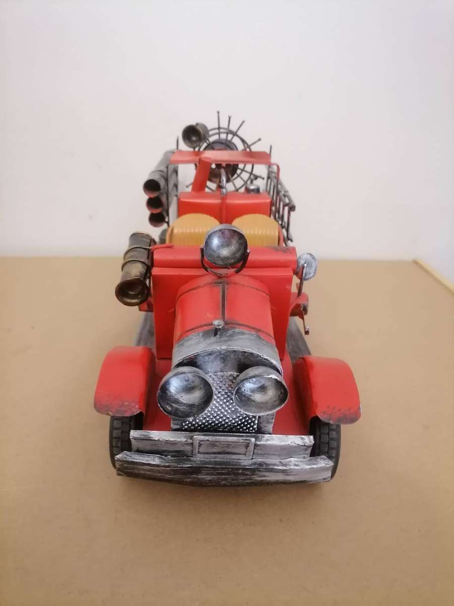 Fire Engine TRUCK Handmade Vintage Metal - 39 CM L X 14 CM B X 18 CM H
