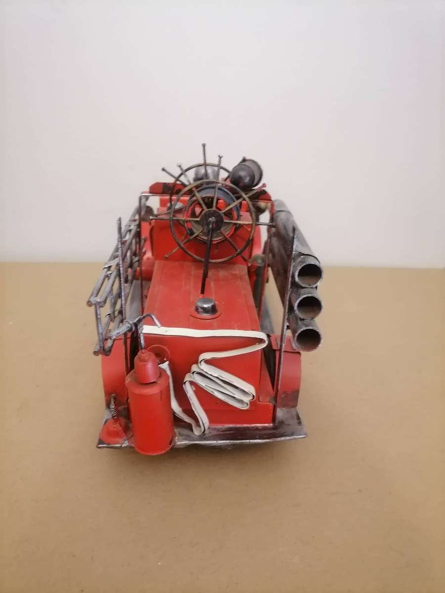 Fire Engine TRUCK Handmade Vintage Metal - 39 CM L X 14 CM B X 18 CM H