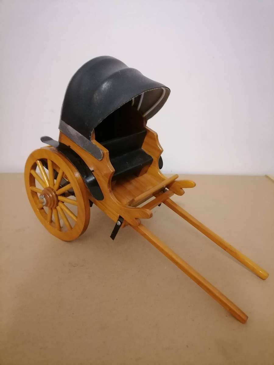 Horse wagon - PERDEKAR - Hand Made from Oak wood - 33 CM L X 24 CM H X 16 CM B