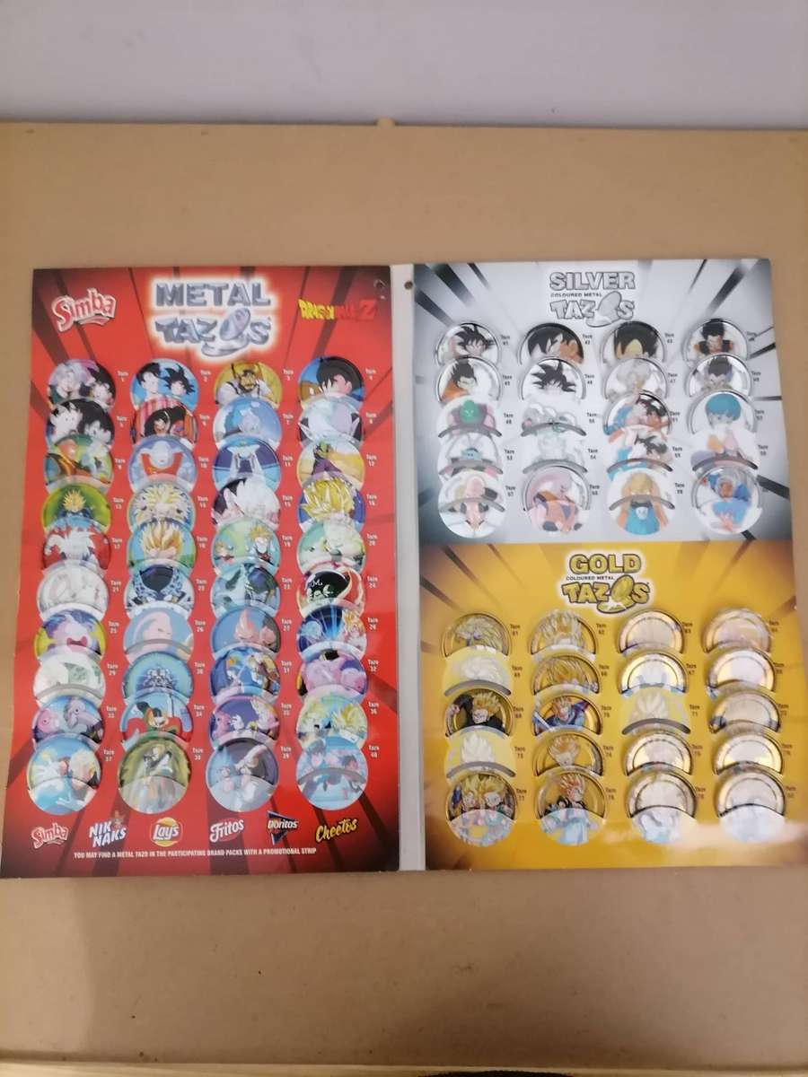 Dragonball Z Limited Edition Metal Tazo Folder with 66 OUT OF 80 METAL TAZOS