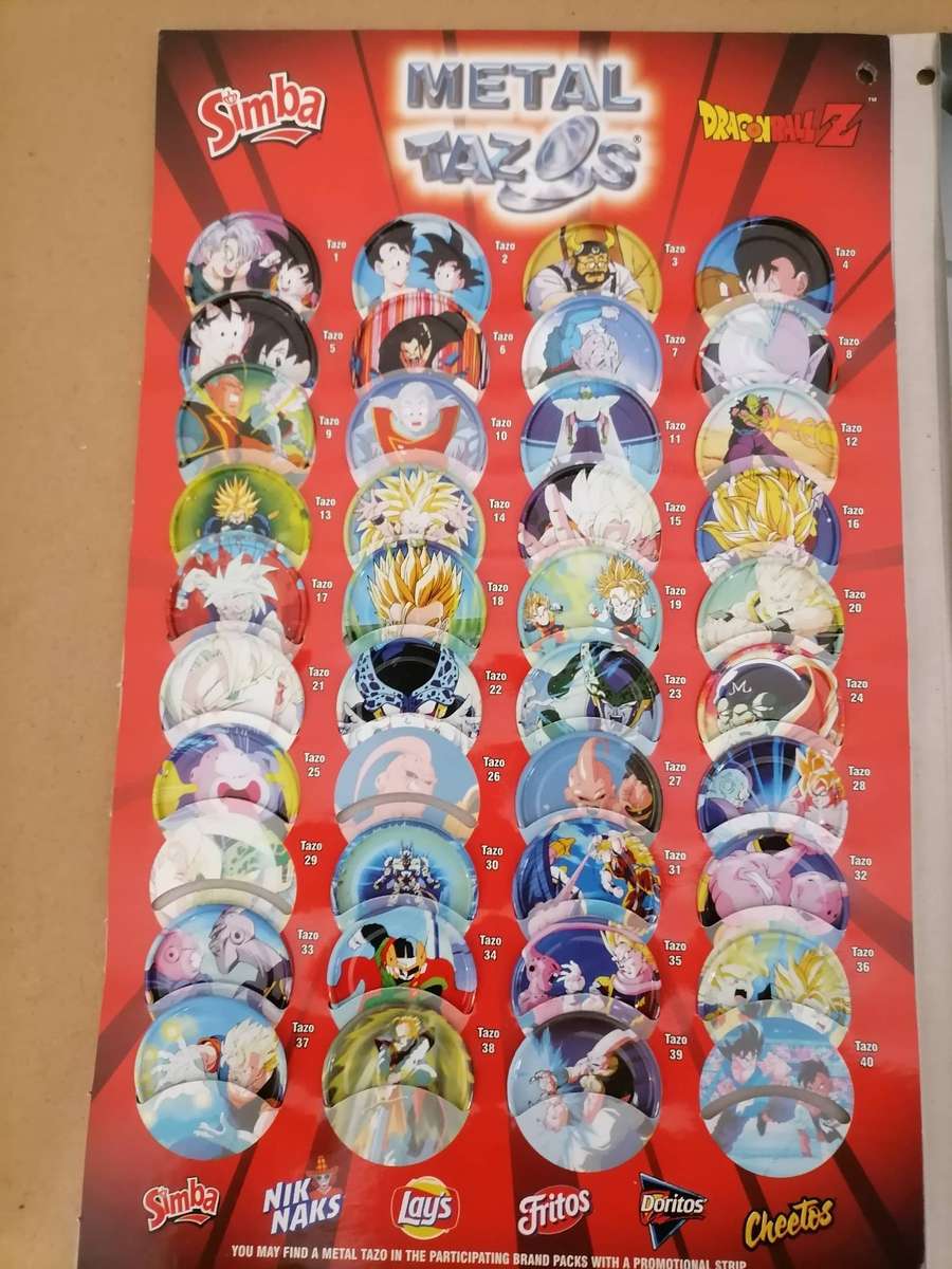 Dragonball Z Limited Edition Metal Tazo Folder with 66 OUT OF 80 METAL TAZOS