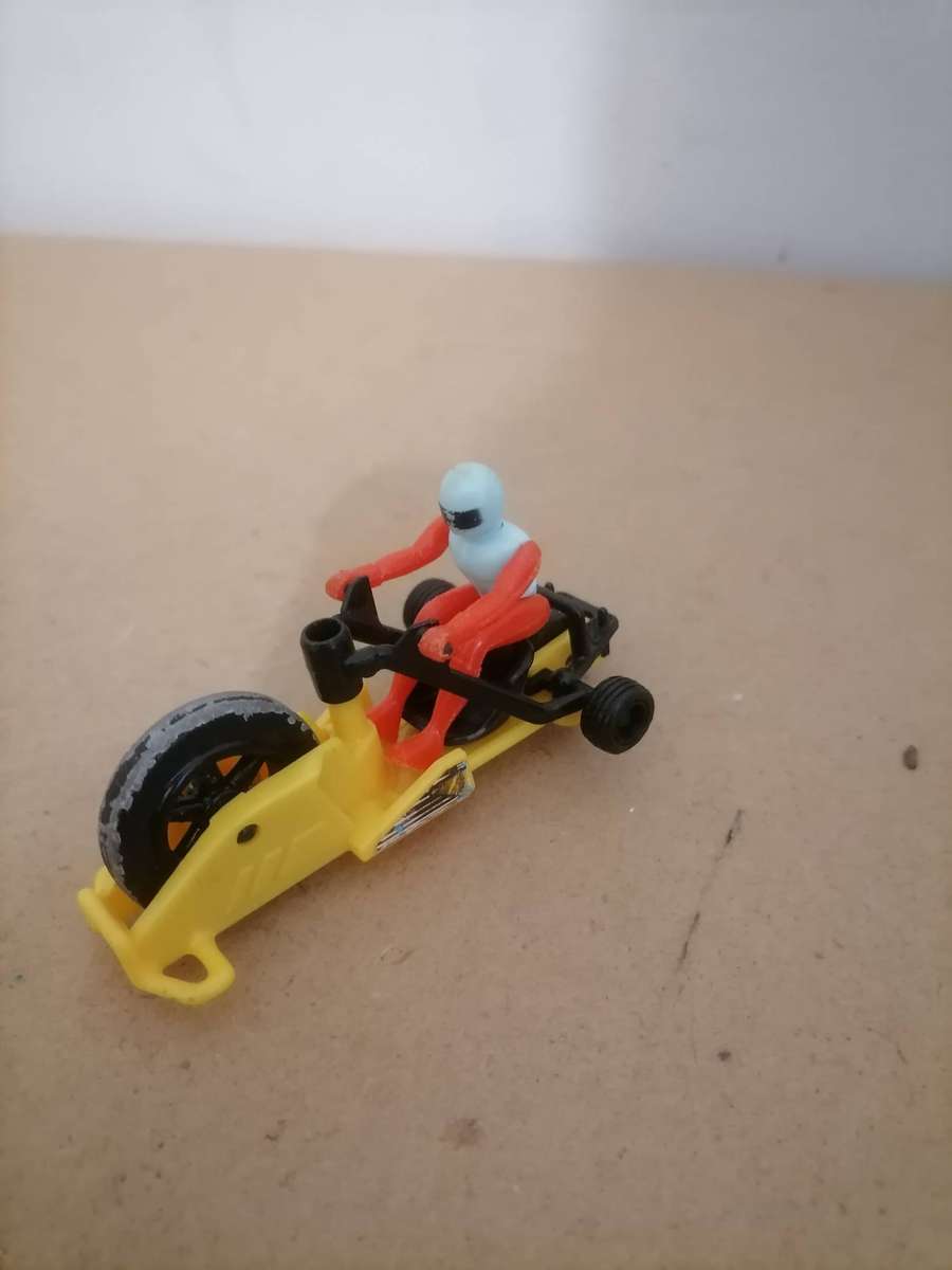 Vintage AFX Pop Cycles by TOMY 1989 - Motorcycle Rip Cord Powered - Big Wheel