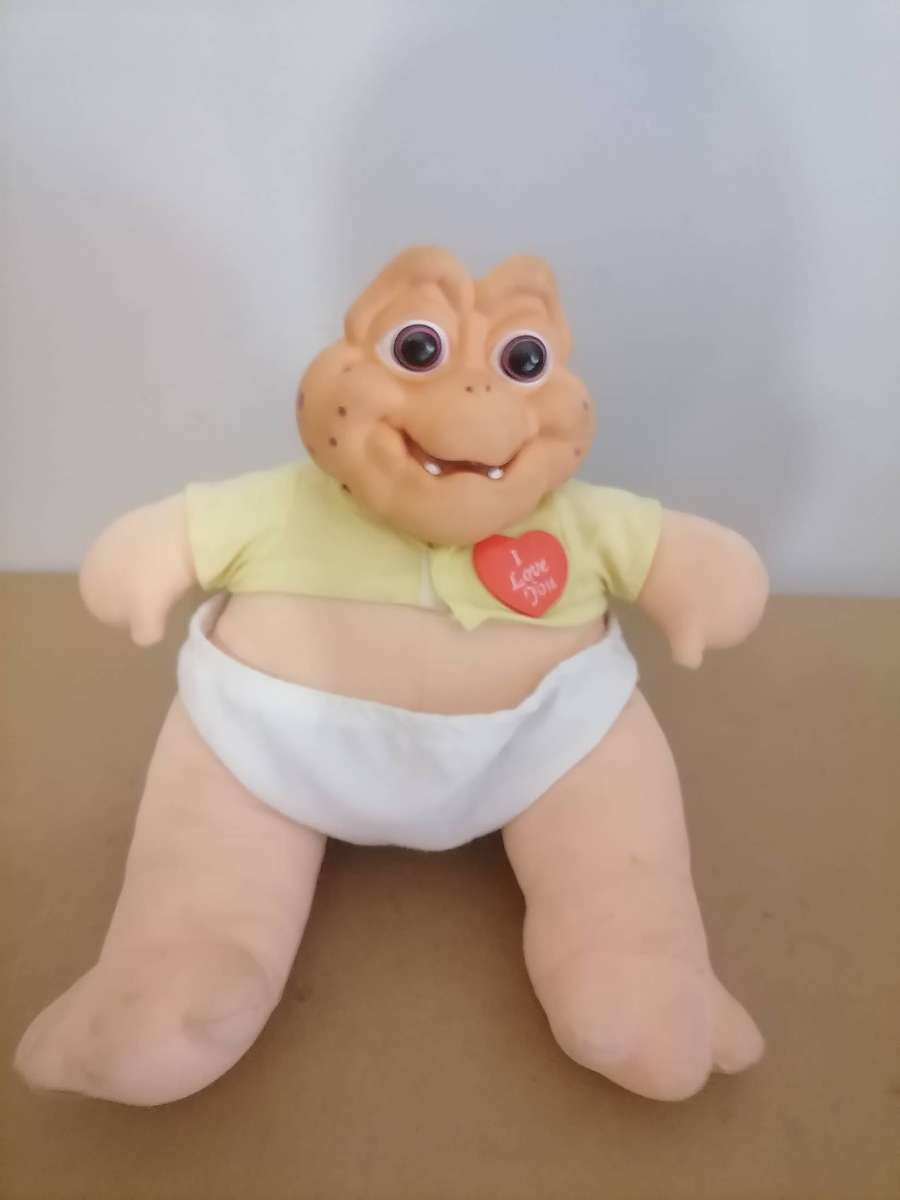 Vintage Plush, Dinosaurs 'Baby Sinclair' Hard Plastic Head - Soft Toy