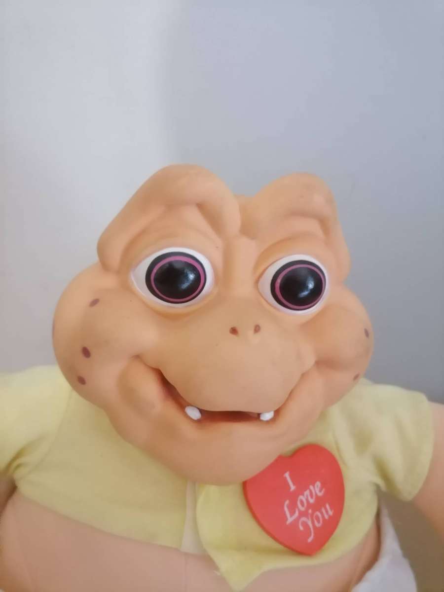 Vintage Plush, Dinosaurs 'Baby Sinclair' Hard Plastic Head - Soft Toy