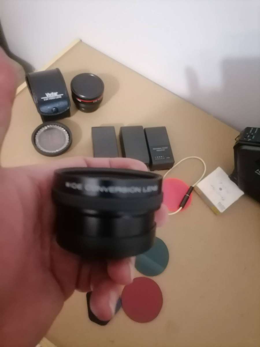 Panasonic NV-MS95B S-VHS Digital Video Camera Camcorder - 2 Lenses - 4 Batteries and Extras NOT TEST