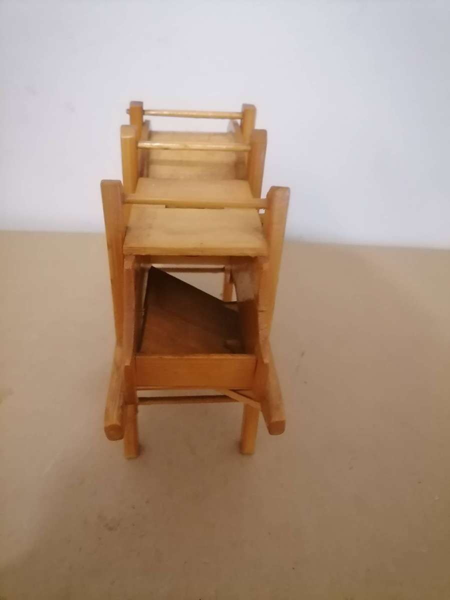 Vintage Handmade Miniature Wood Slucebox Gold Processing - 23 CM L X 17 CM H X 7 CM B MADE FROM BAMB