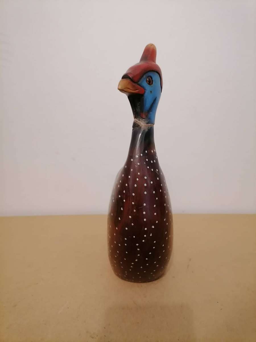FEATHERS OF KNYSNA WOODEN CROWNED GUINEA FOWL Limited Edition 53/975A Hand Painted & Carved 1 of 2
