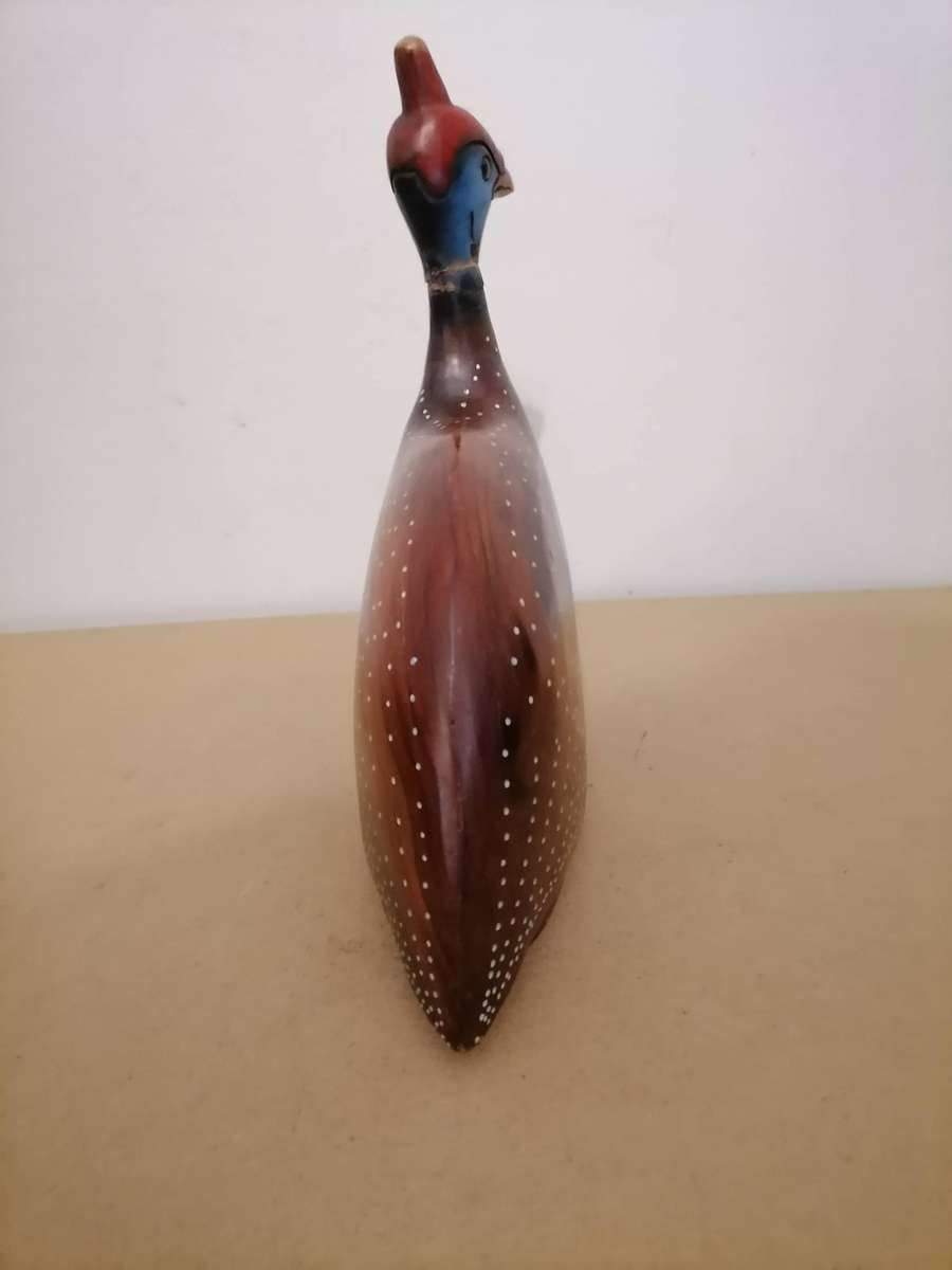 FEATHERS OF KNYSNA WOODEN CROWNED GUINEA FOWL Limited Edition 53/975A Hand Painted & Carved 1 of 2