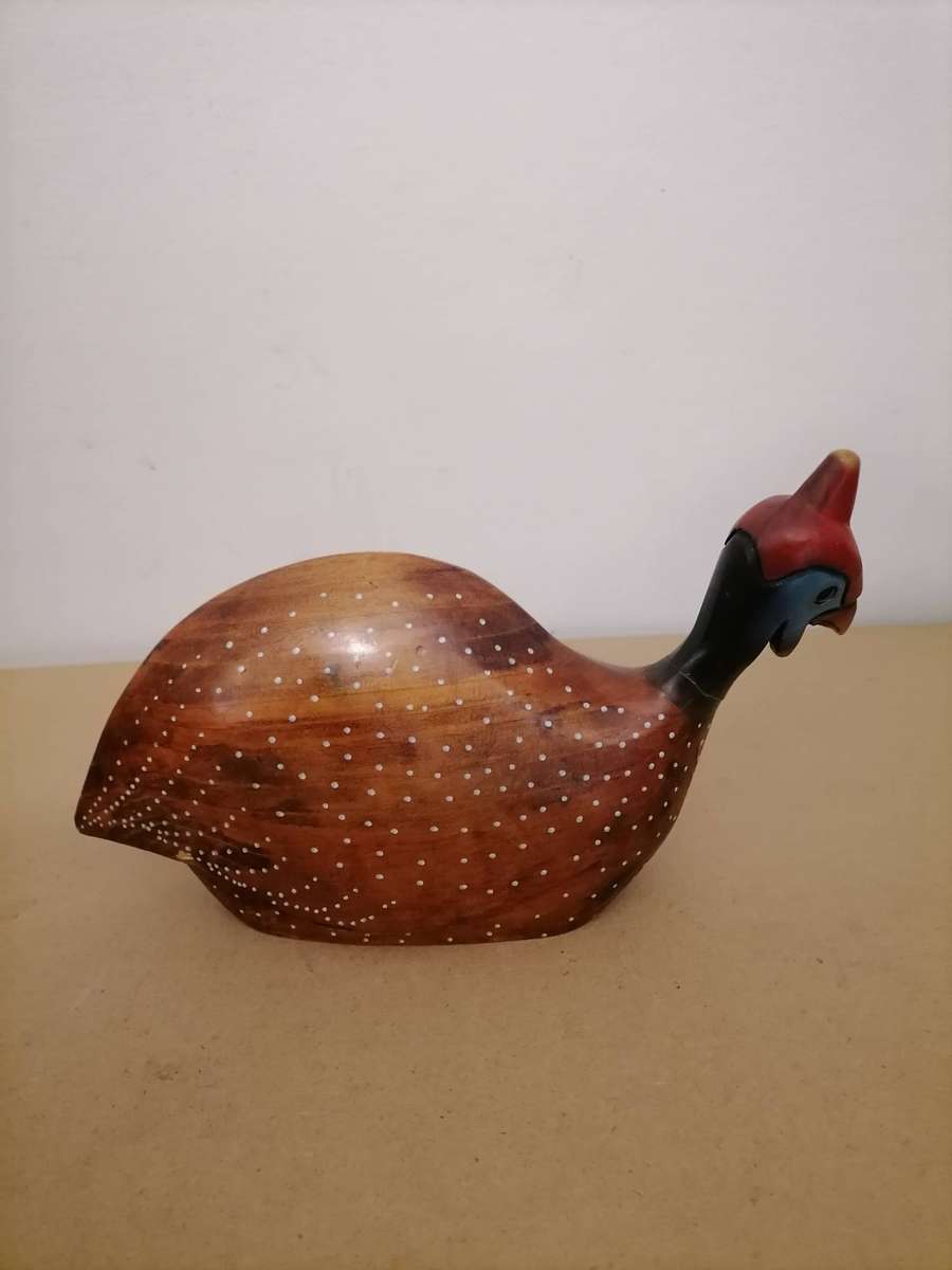 A FEATHERS OF KNYSNA WOODEN CROWNED GUINEA FOWL Limited Edition 54/975B Hand Painted & Carved 2 of 2