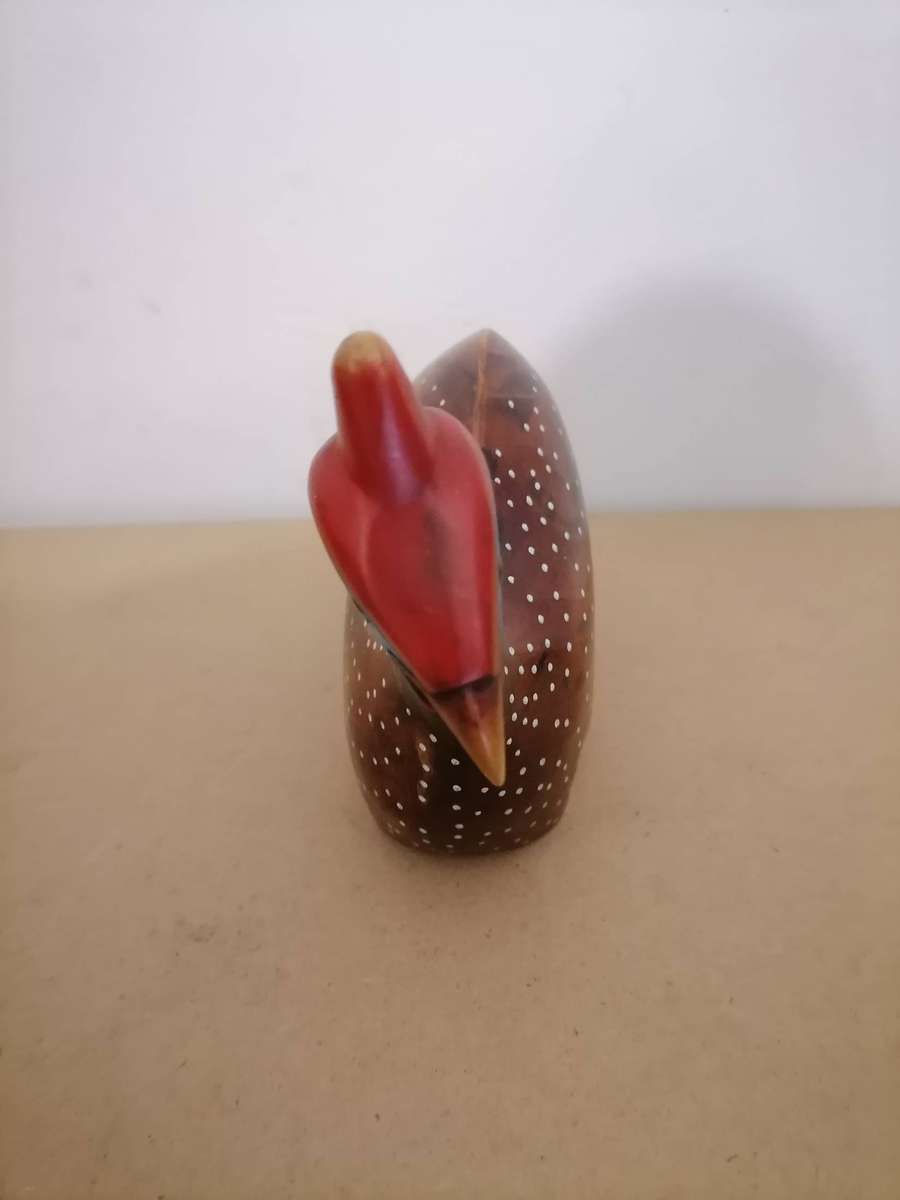 A FEATHERS OF KNYSNA WOODEN CROWNED GUINEA FOWL Limited Edition 54/975B Hand Painted & Carved 2 of 2