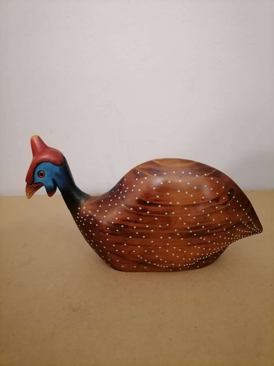 A FEATHERS OF KNYSNA WOODEN CROWNED GUINEA FOWL Limited Edition 54/975B Hand Painted & Carved 2 of 2