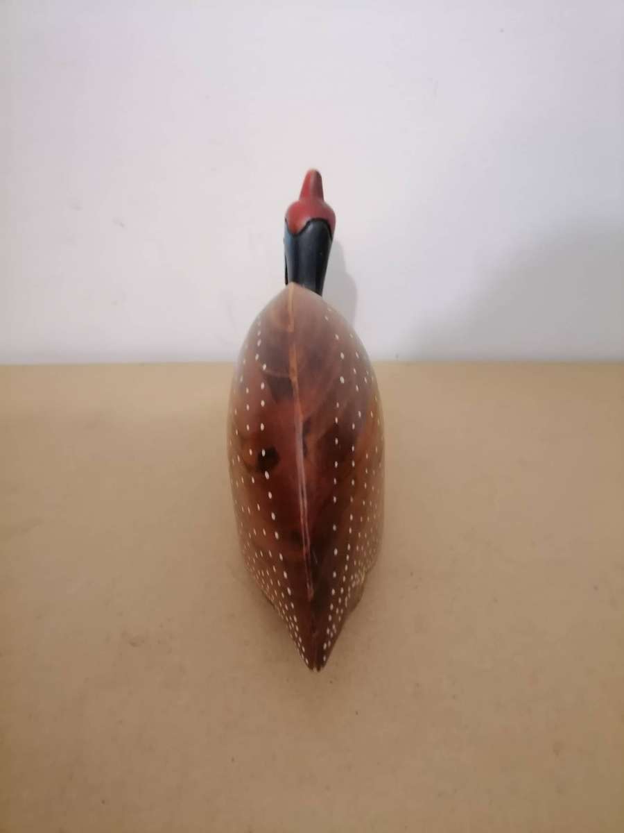 A FEATHERS OF KNYSNA WOODEN CROWNED GUINEA FOWL Limited Edition 54/975B Hand Painted & Carved 2 of 2
