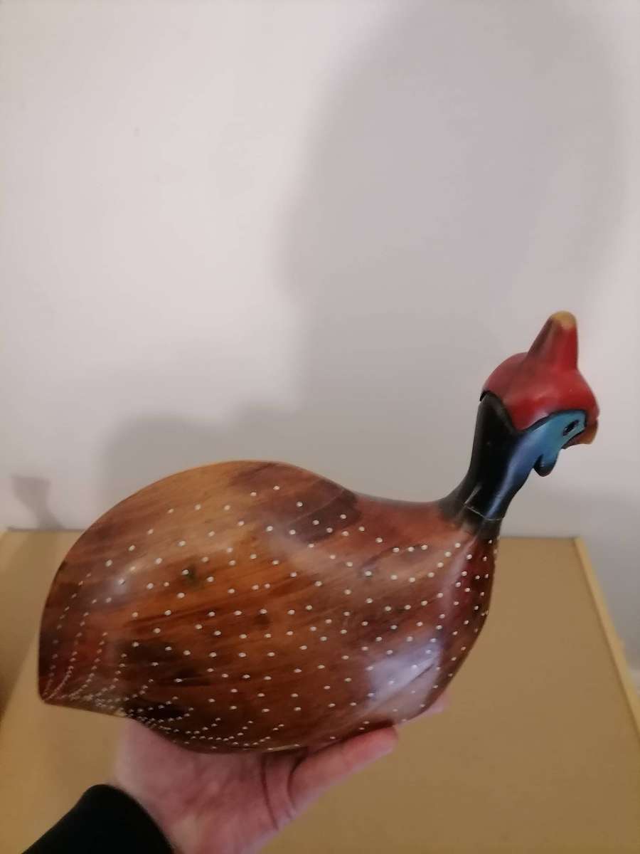 A FEATHERS OF KNYSNA WOODEN CROWNED GUINEA FOWL Limited Edition 54/975B Hand Painted & Carved 2 of 2