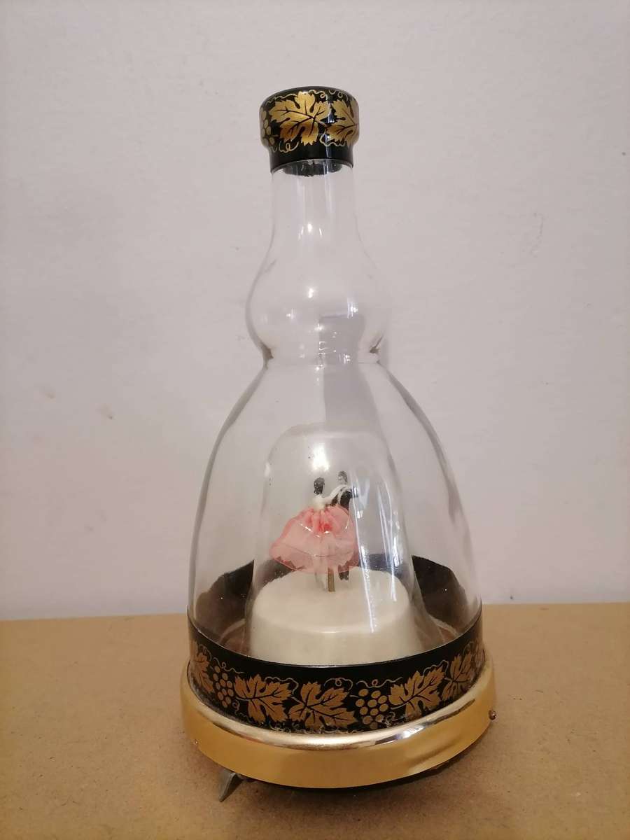 1960'S Rare Prince Musical Liquor Bottle Made In Japan Pair of Dancers Music & Motion SWAN LAKE WORK