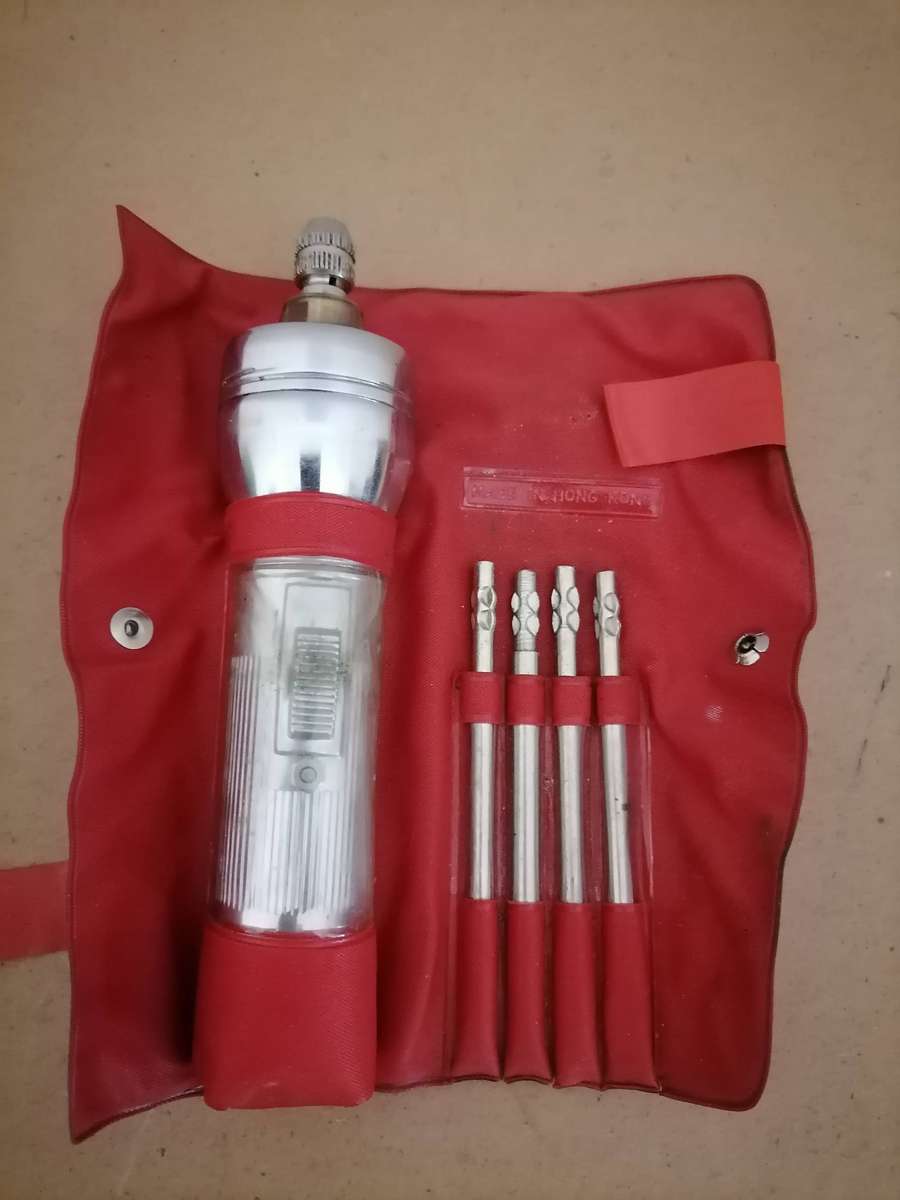 1970'S Vintage Flashlight Screwdriver CONTEX Made in British Hong Kong w/ Glass Lense 100% WORKING