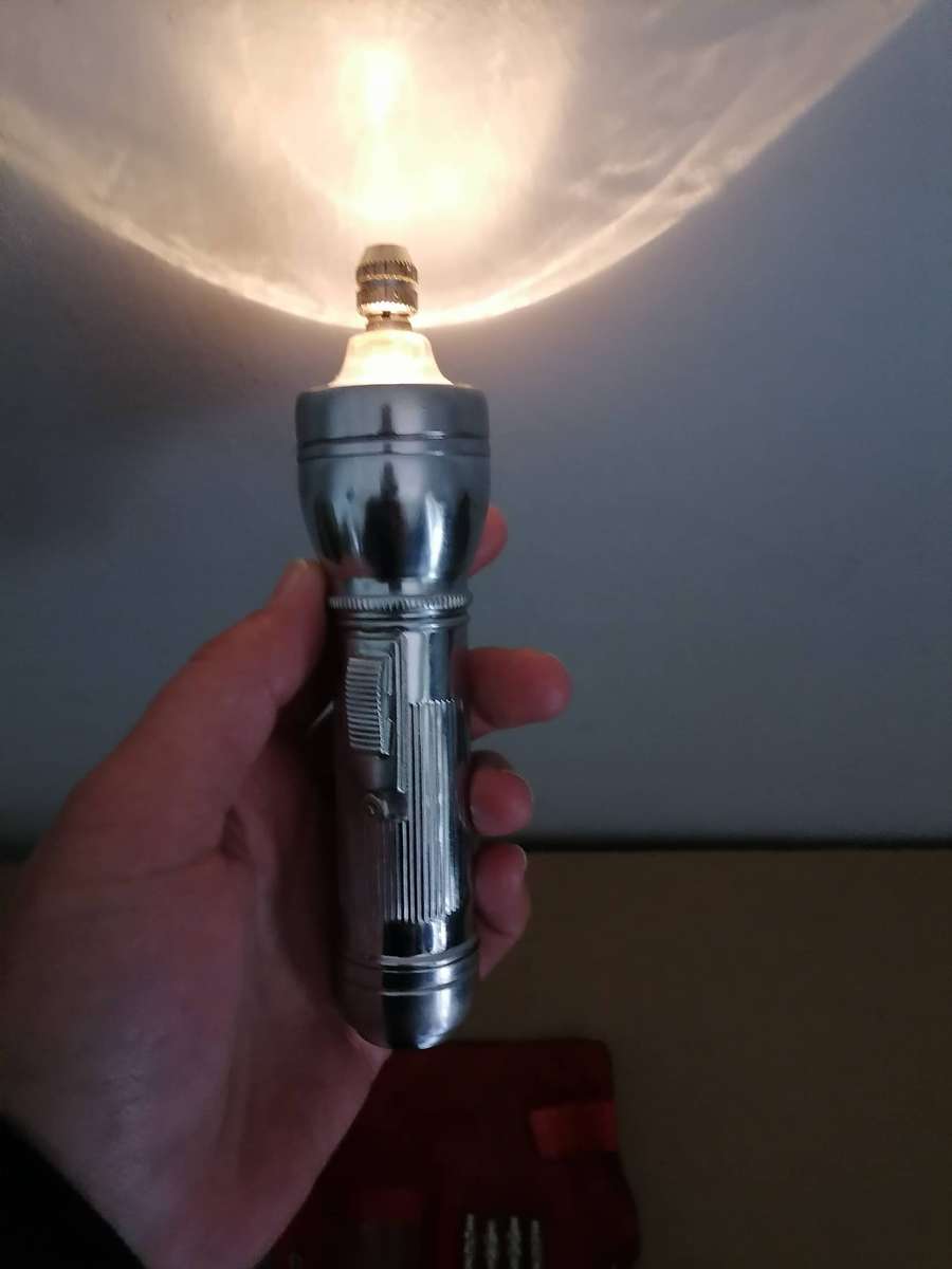1970'S Vintage Flashlight Screwdriver CONTEX Made in British Hong Kong w/ Glass Lense 100% WORKING