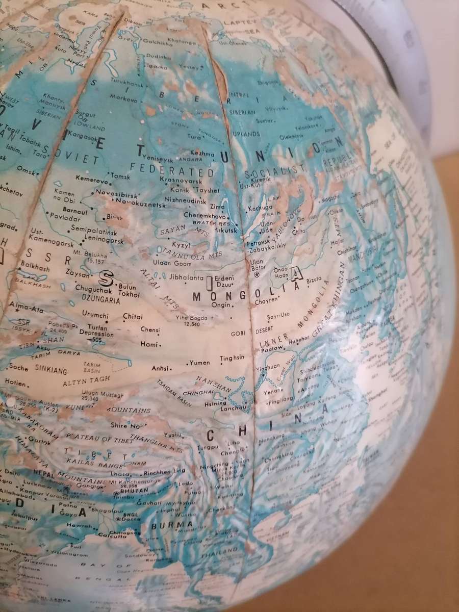 1960'S Vintage Rand McNally Globe - VERY RARE - South West Africa, Rhodesia & Congo