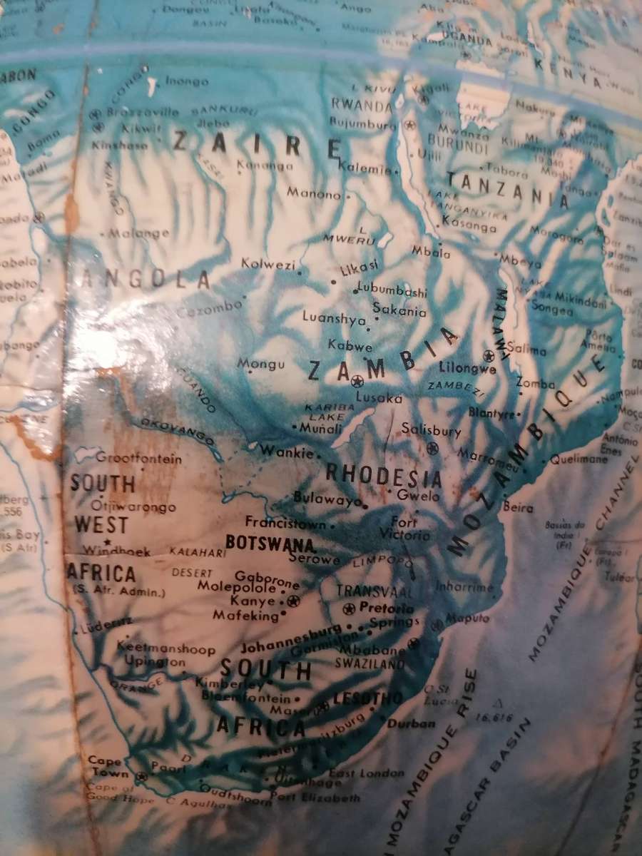 1960'S Vintage Rand McNally Globe - VERY RARE - South West Africa, Rhodesia & Congo