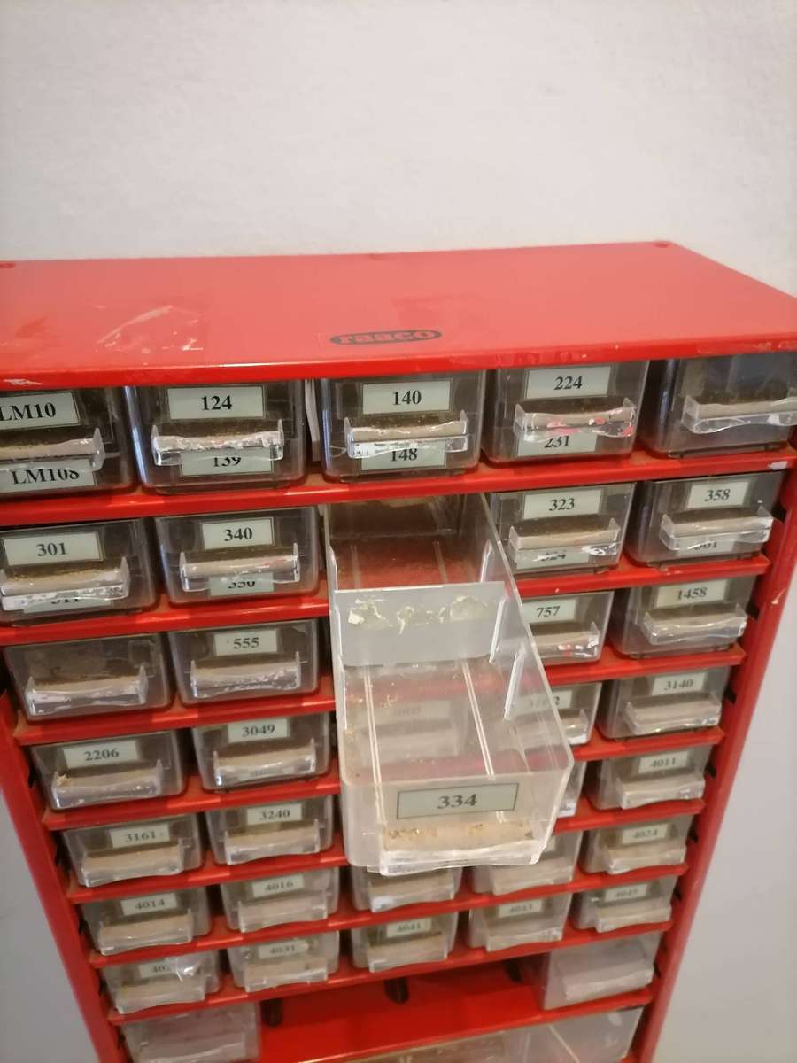 Raaco Metal Organizer -Bright Red- retro- Storage- Crafts 40 Drawers -Sewing- Industrial- Garage-