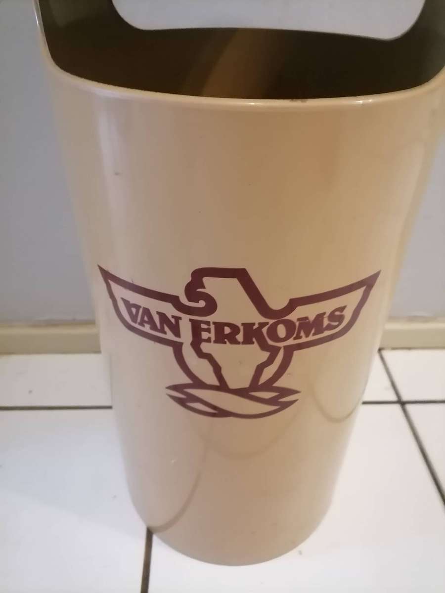 1980'S - VAN ERKOMS TABACCO SA BRANDED ASHTRAY AND DUSTBIN - 60 CM HEIGHT - AMAZING CONDITION