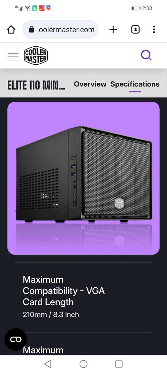Cooler Master ELITE 110 MINI-ITX PC CASE BRAND NEW IN THE BOX - With Cooler Master Fan and Booklets