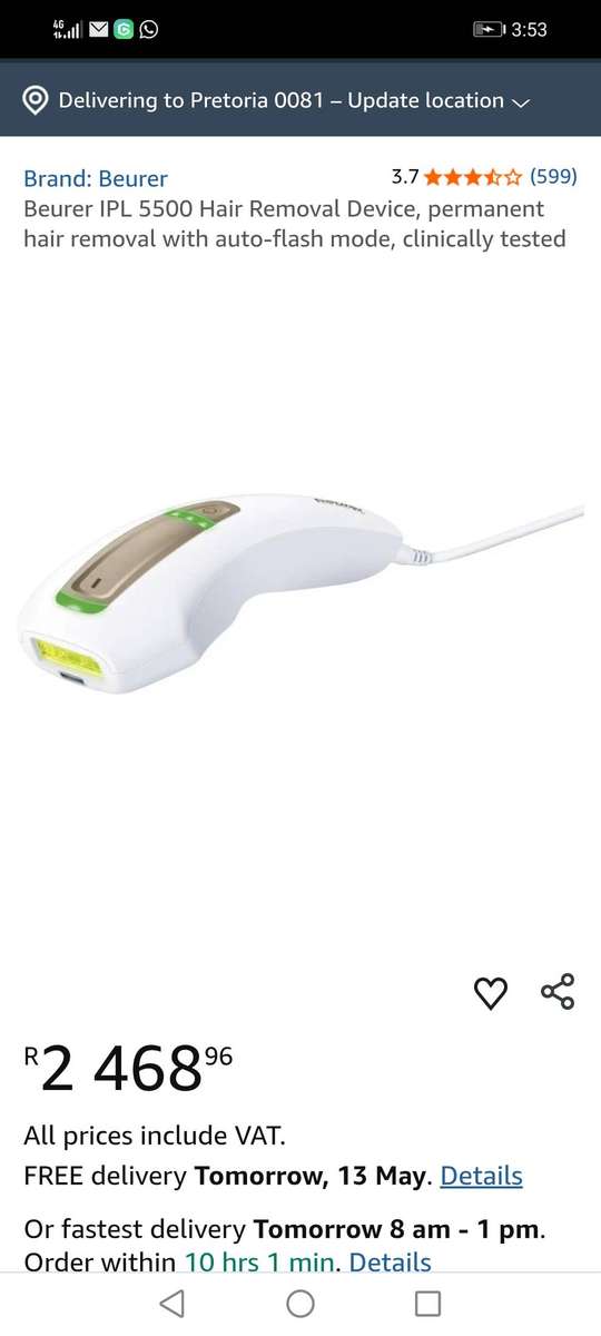 Beurer IPL 5500 Hair Removal Device, permanent hair removal with auto-flash mode 100 WORKING