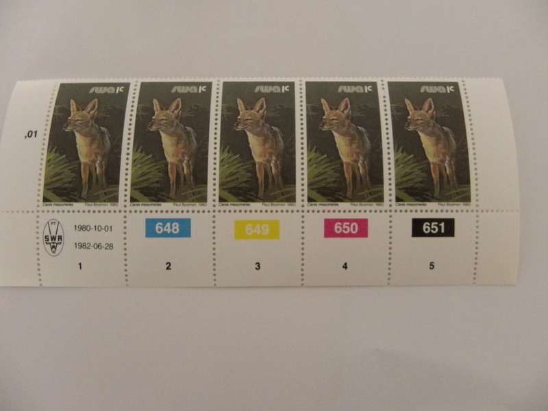 SWA 3rd Definitive Series (1980) - Animals 1c Mint Control Block #648 Dated 1982-06-28