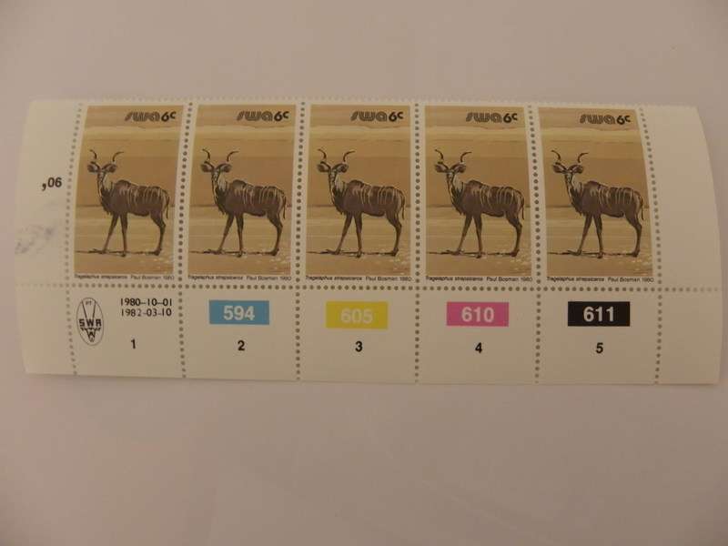 SWA 3rd Definitive Series (1980) - Animals 6c Mint Control Block #594 Dated 1982-03-10