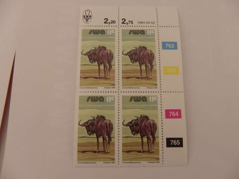 SWA 3rd Definitive Series (1980) - Animals 11c Mint Control Block #762 Dated 1984-0402