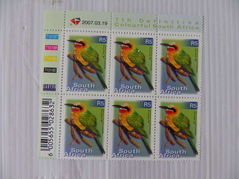 RSA 7th Definitive Series (2000) - R5.00 Mint Control Block #7052 Dated 2000-11-01 SACC @ R450