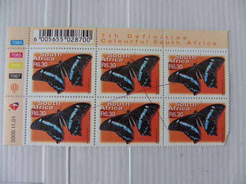 RSA 7th Definitive Series (2000) - R6.30 Mint Control Block #7084 Dated 2000.11.01 (pen mark on bloc