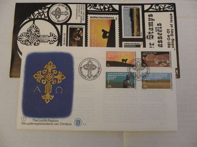 Bophuthatswana 1.17 (1981) - Easter Stamp FDC with SAPO Brochure