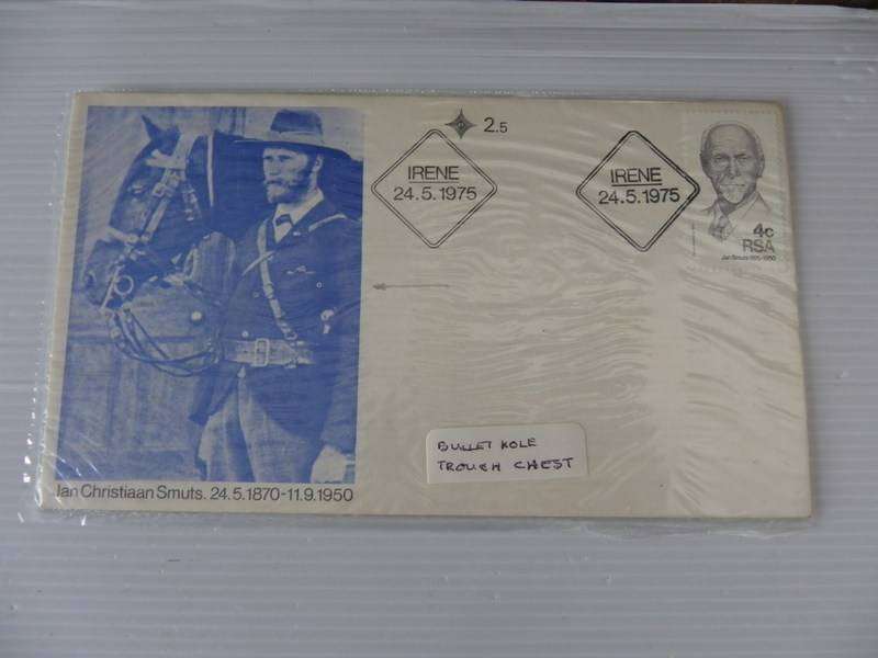 RSA 2.05 (1975) - 105th Anniversary of the Birth of J Smuts FDC with Bullet in Chest