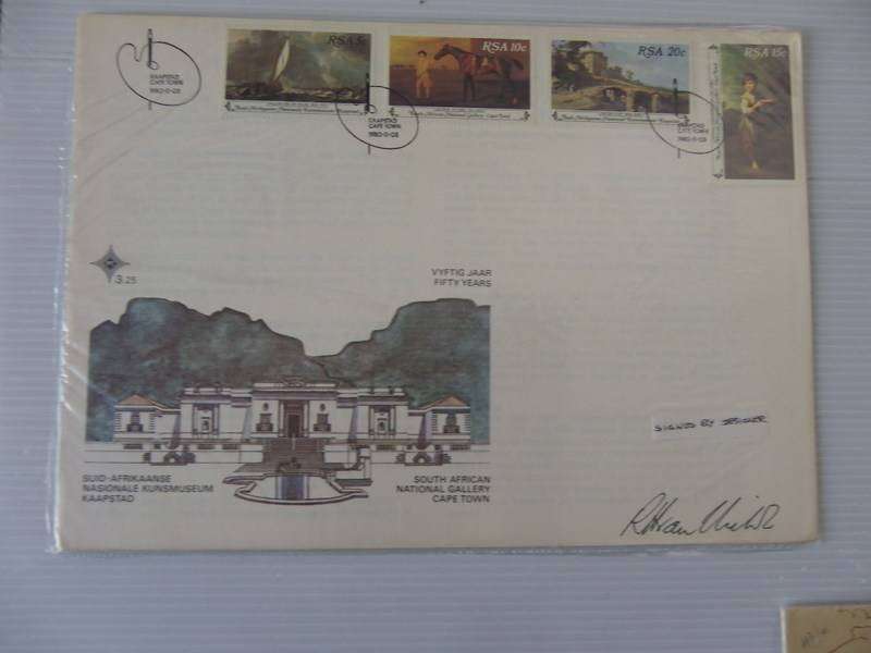 RSA 3.25 (1980) - National Art Gallery Large FDC signed by the Curator