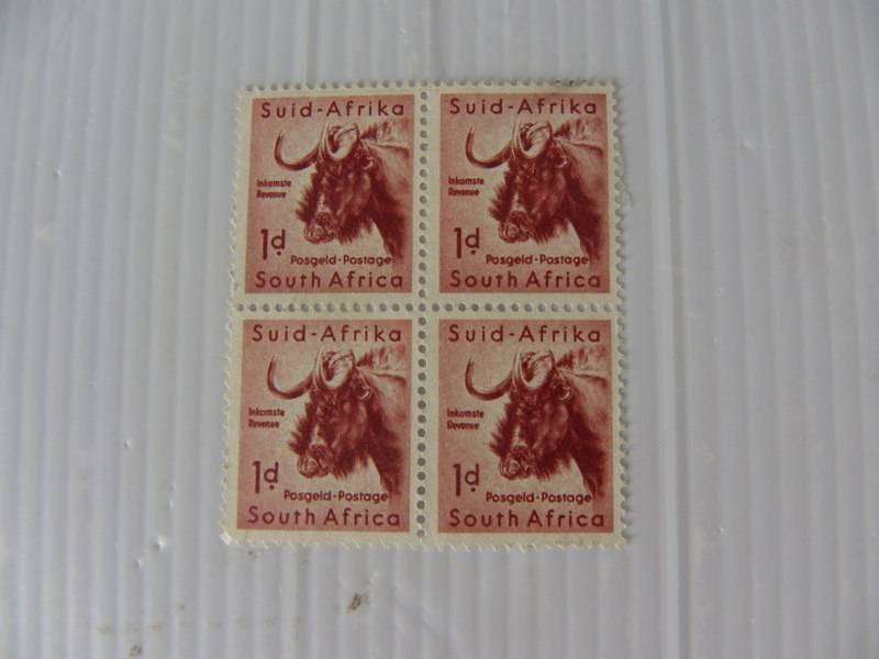 Union (1954) -  Animal Definitive Series 1d Mint Block