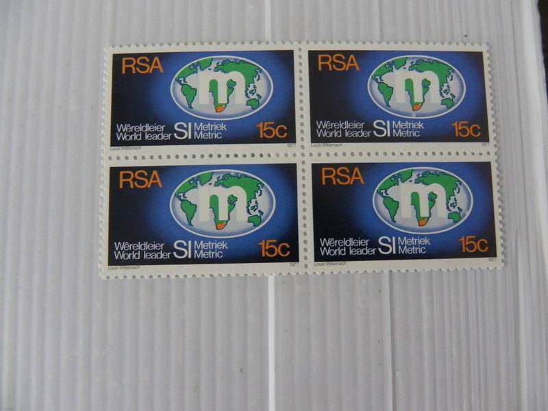 RSA 3.03 (1977) - Metrication Mint Block of 4 Stamps