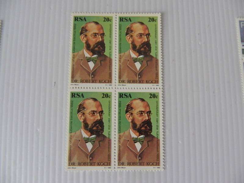 RSA 3.35 (1982) - Centenary of the Discovery of TB Mint block of 4 Stamps