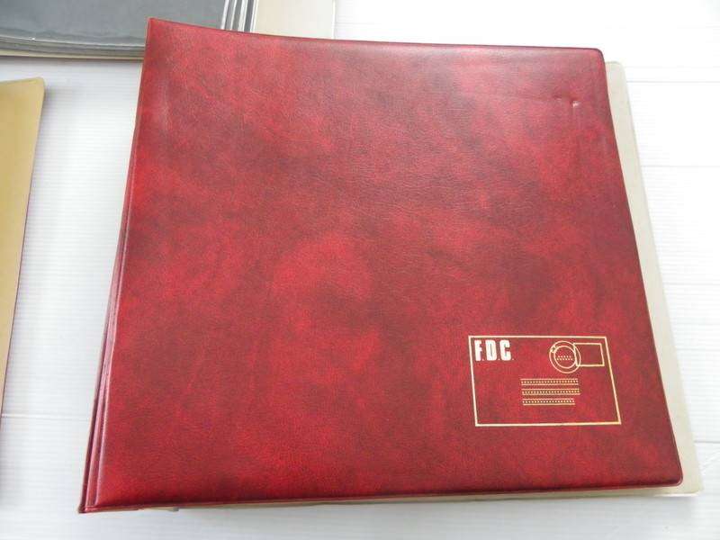 Red FDC Albums x3  with 2 Pockets per Page and 20+ Pages. (as good as new !!)