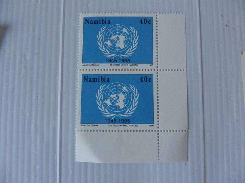 Namibia 2.12 (1995) - United Nations 50 Years Mint Corner Pair