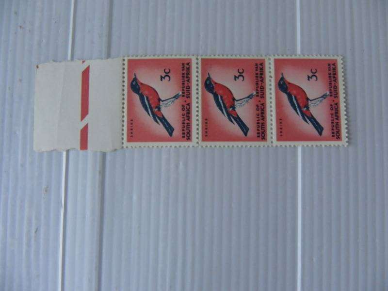 RSA 1st Definitive Series (1961) - 3c Mint Strip