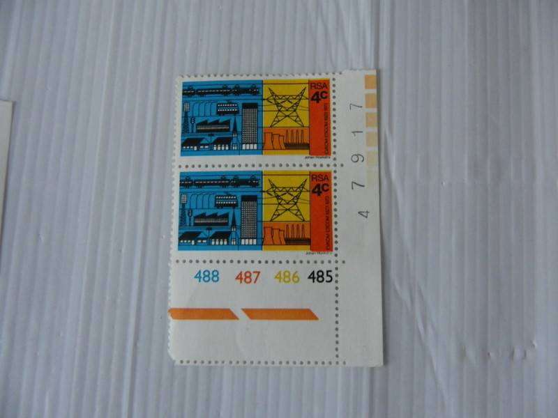 RSA 1.24 (1973) - 50th Anniversary of Escom 4c Mint Pair Block with Block Numbers