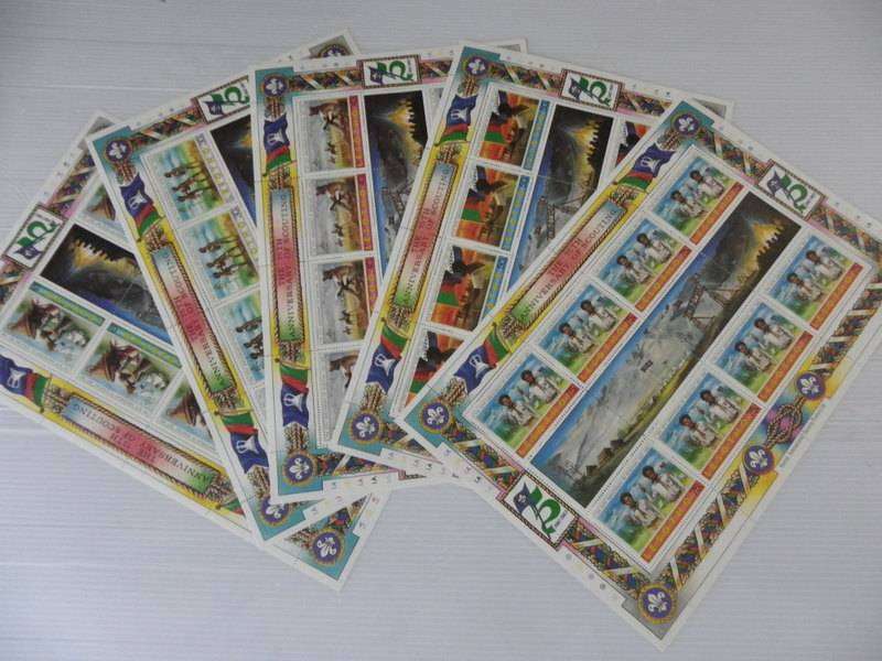 Lesotho (1982) - 75th Anniversary of Boy Scouts Mint Set in Full Sheets