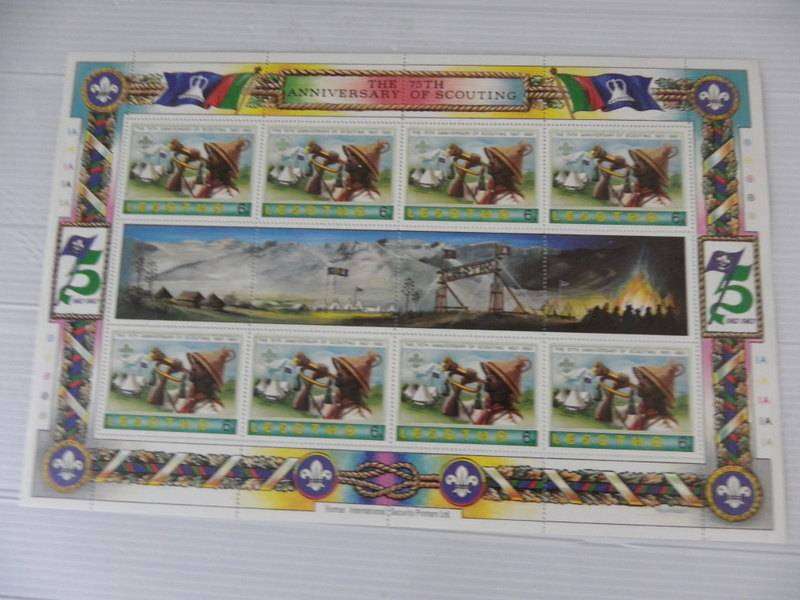 Lesotho (1982) - 75th Anniversary of Boy Scouts Mint Set in Full Sheets