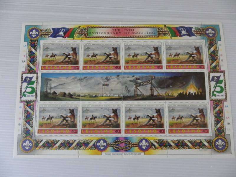 Lesotho (1982) - 75th Anniversary of Boy Scouts Mint Set in Full Sheets