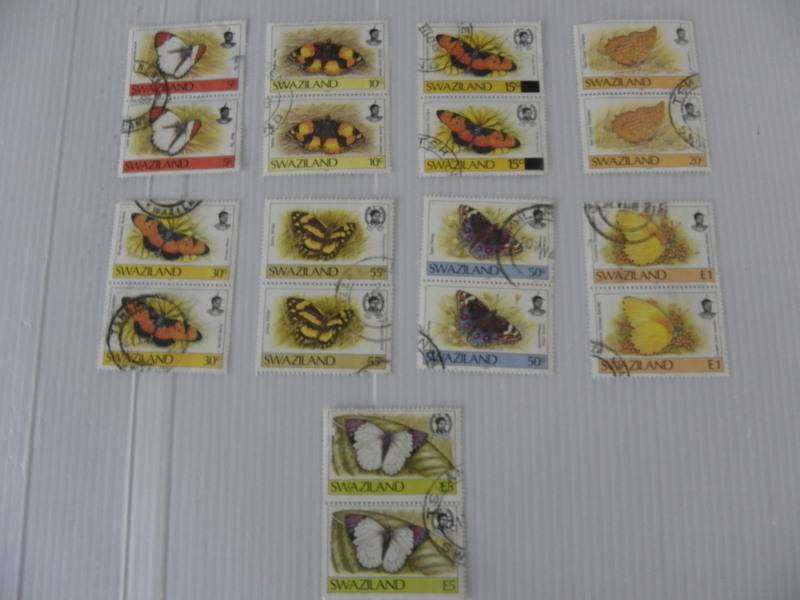 Swaziland Butterflies - Used Set in pairs