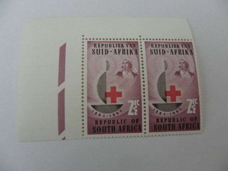 RSA (1963) - Centenary of the Red Cross 2 1/2 c Mint Pair