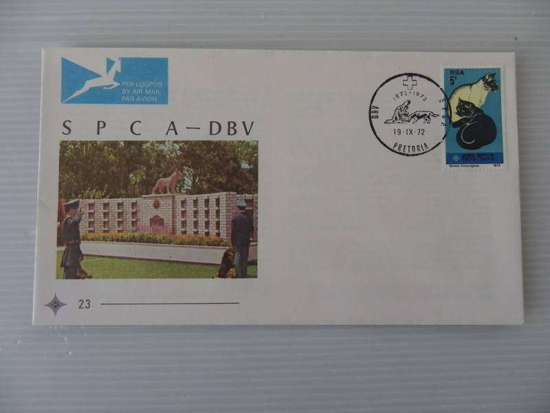 RSA 1.23 (1972) - Centenary of SPCA Official FDC Unaddressed