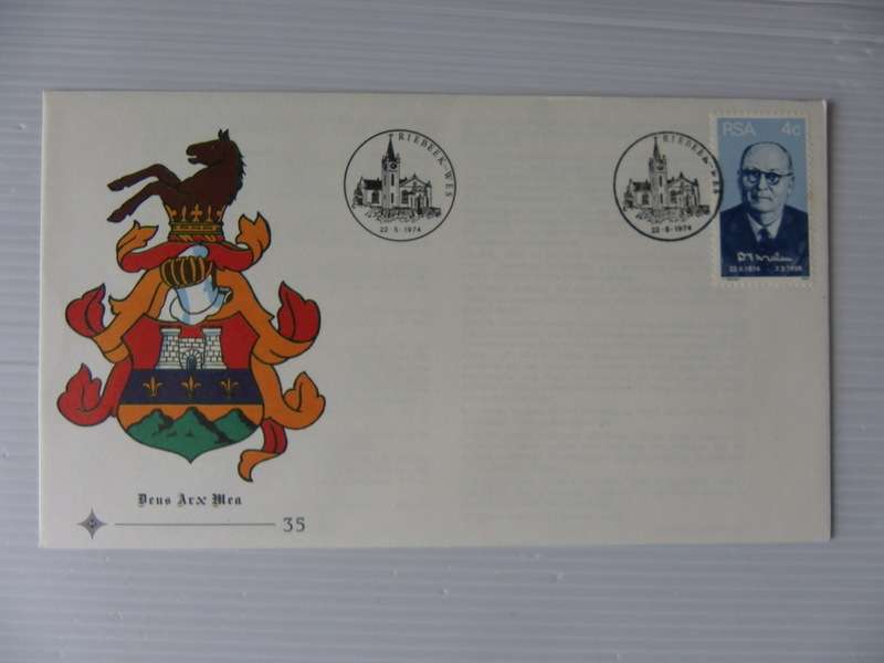 RSA 1.35 (1974) - Centenary of the Birth Of Dr DF Malan Official FDC