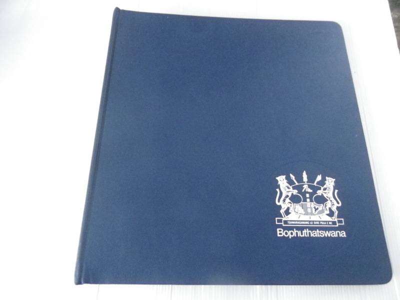 Blue Bophuthatswana Pre Printed Album with Plastic Stamp Insertions Covering Independence & Stamps