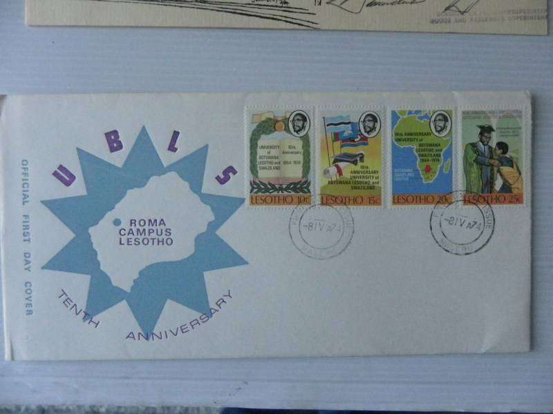 Lesotho (1974) - 10th Anniversary of ROMA Campus Illustrated FDC